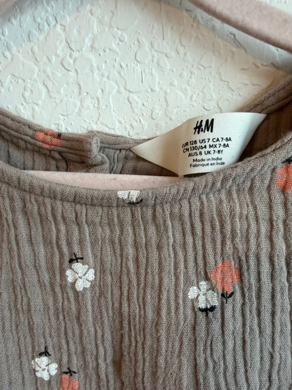 H&M Cotton Gauze Dress with Pink and White Floral Print